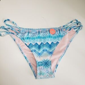 Blue print lowrise cheeky bikini bottom